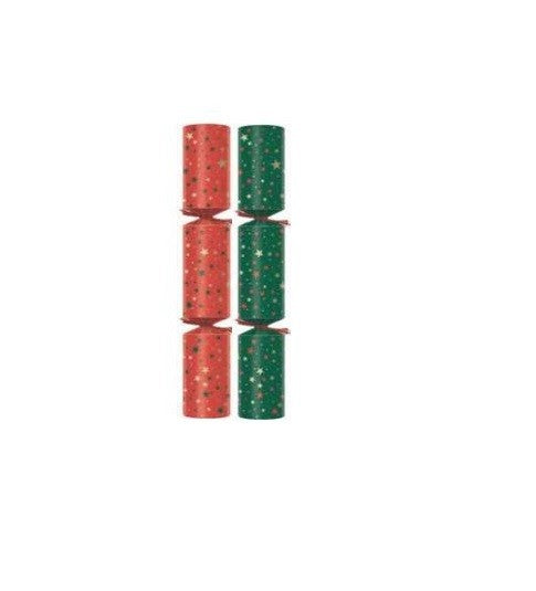 Red & Green Star 12" Christmas Crackers